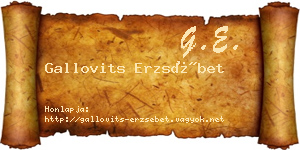 Gallovits Erzsébet névjegykártya